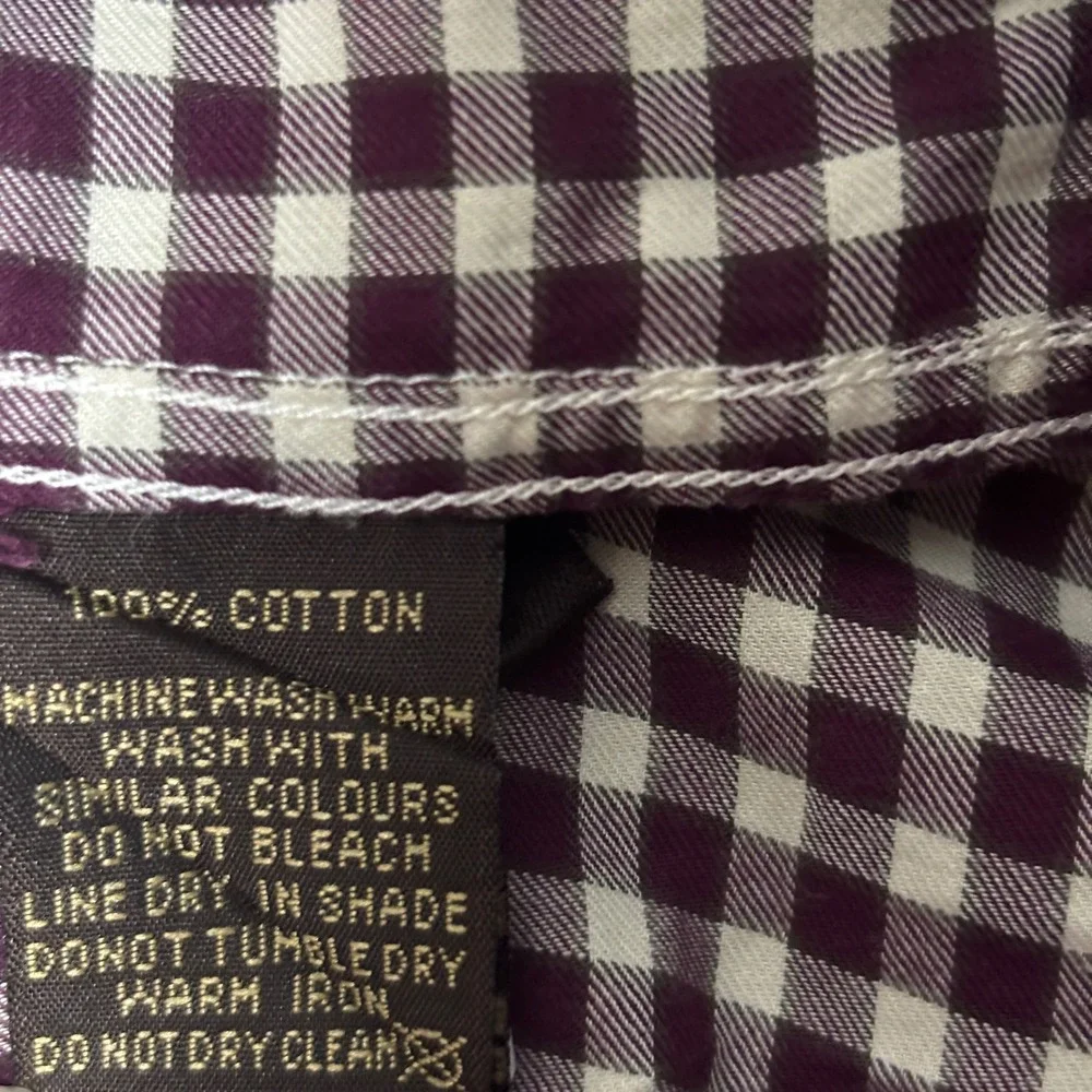 Rodd and Gunn The Hermitage Shirt Mens Large Purple White Gingham Italian Fabric